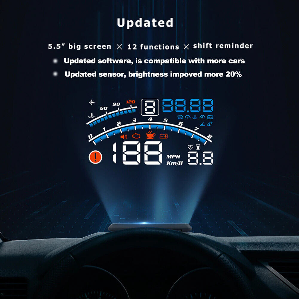 Vjoycar V41 Newest Head Up Display Car OBDII EUOBD 5.5" Windshield