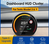 Fits Tesla HD LCD Dashboard HUD Screen Model 3 Digital Smart Gauge Speedometer - Auto Lines Australia