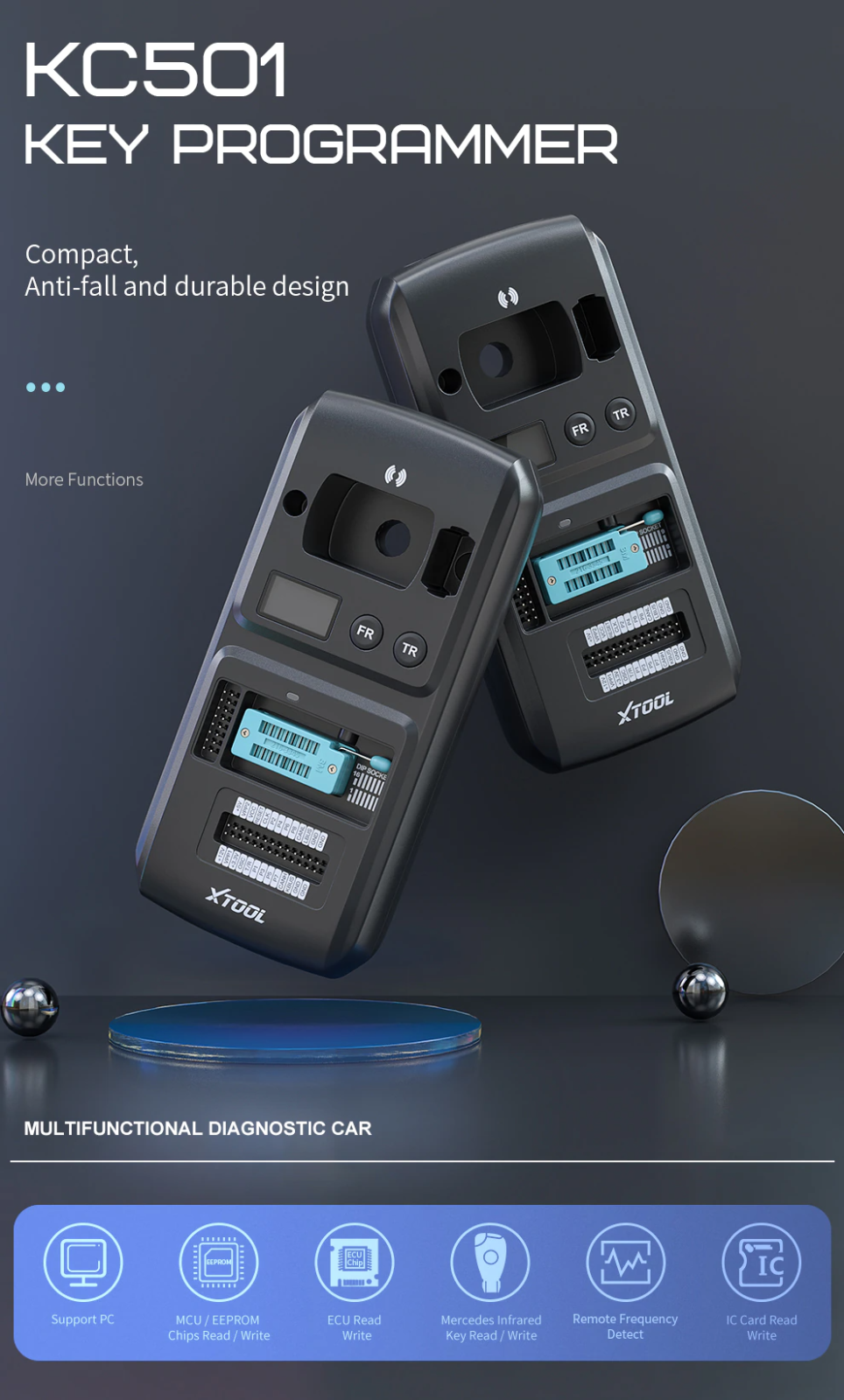XTOOL KC501 Professional OBD2 Chip and IMMOProgrammer ECU Reader X100 PAD3/A80 Secondary image