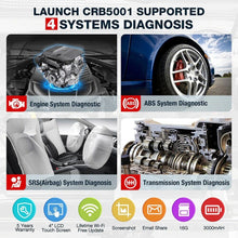 Load image into Gallery viewer, LAUNCH X431 CRB5001 OBD2 Scanner 12V Car Battery Tester Auto Diagnostic Tools - Auto Lines Australia