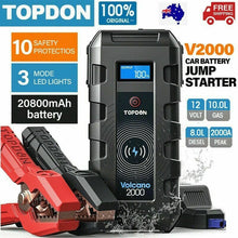Load image into Gallery viewer, Portable Emergency Car Jump Starter Kit 12V 2000A Peak 20800mAh Battery Charger