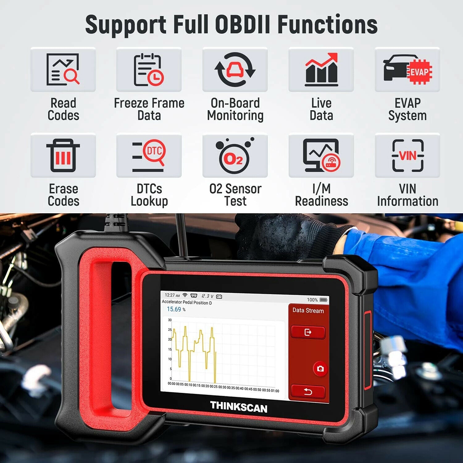 THINKCAR Thinkscan Plus S7 OBD2 Scanner Multi System Scan SAS SRS DPF Reset OBD2 Secondary image