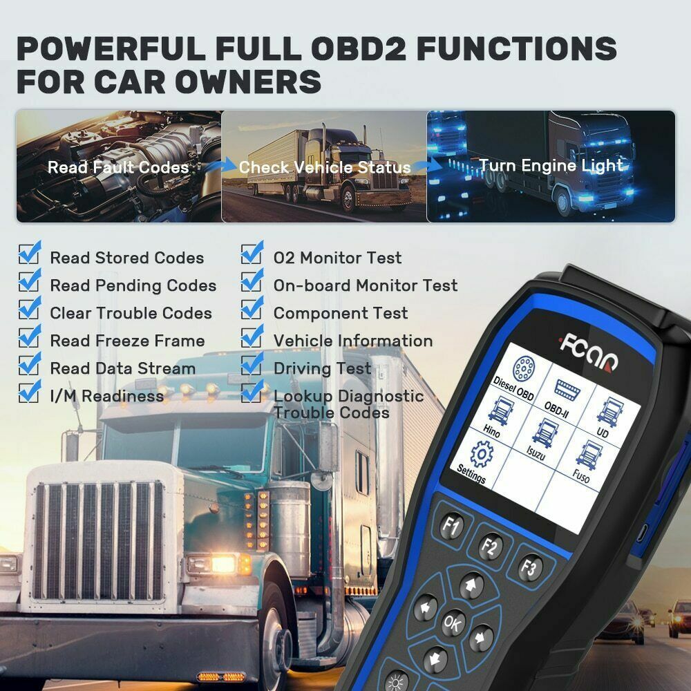FCAR F506 Pro Heavy Duty Truck Car 2 in 1 Full Systems Scanner Diagnostic Tool - Auto Lines Australia