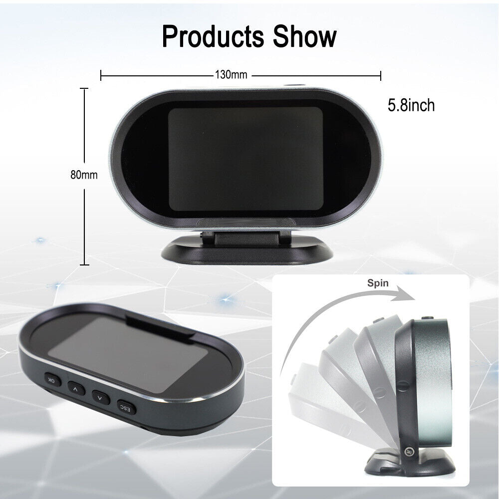 Vjoycar V70 2021 New OBD2 HUD Gauge On-board Computer Digital Security Alarm