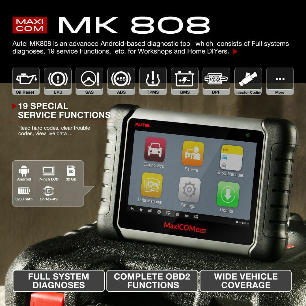 Autel MaxiCOM MK808TS Scan Tool TPMS OBD2 Diagnostic Car OBD TPMS SAS Bluetooth Secondary image
