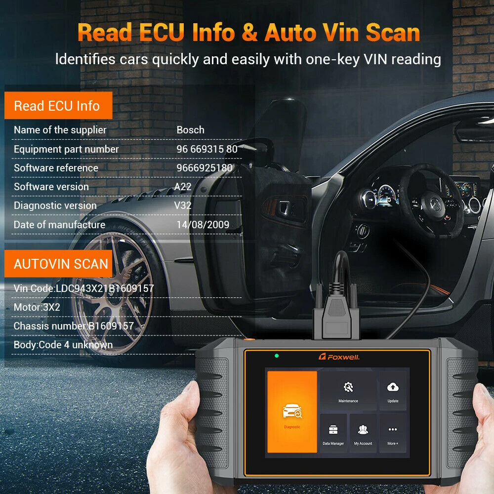FOXWELL NT716 OBD2 Car Scan Tools ABS Bleeding Oil SAS EPB TPMS Reset