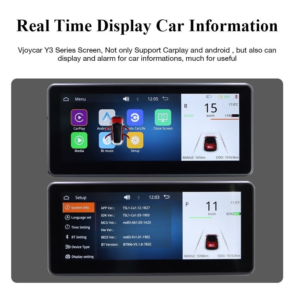 Vjoycar Y3-Pro Digital HUD Perform LCD Screen Center Console Dashboard for Tesla