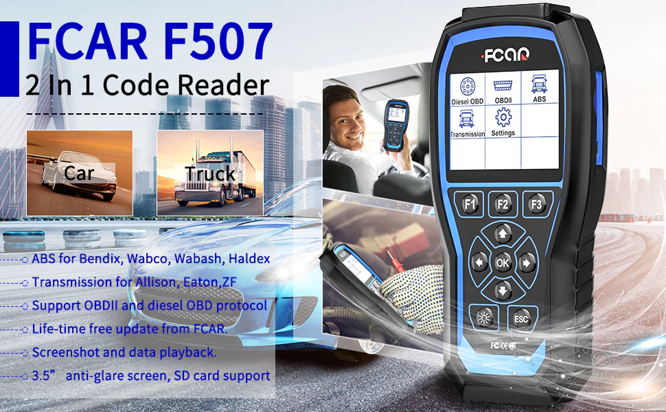 FCAR F507 All System Heavy Duty Truck Scanner and Car OBDII Code Reader Secondary image