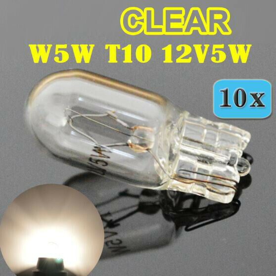 10x 501 W5W T10 Halogen Clear White 12V 5W Car Head Light Lamp Globes Bulbs Park Secondary image