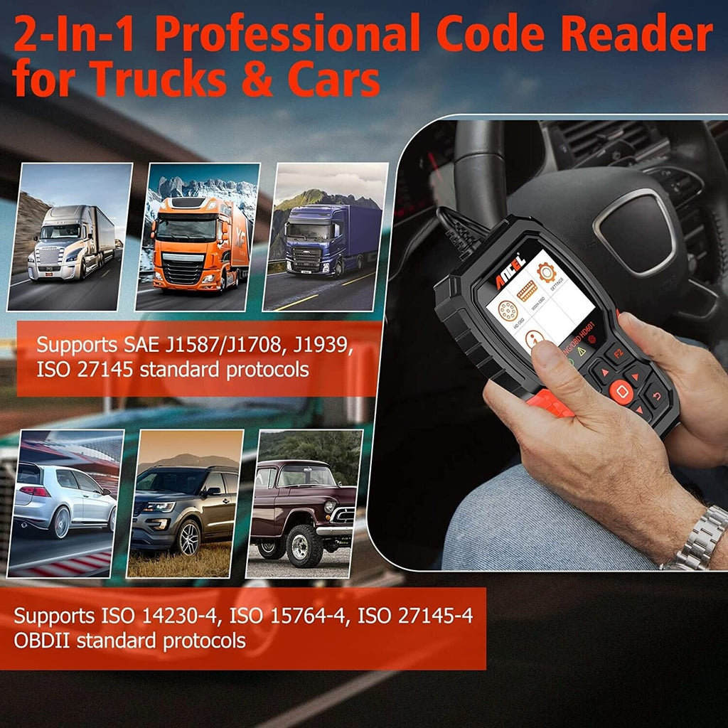 ANCEL HD601 Heavy Duty Truck Code Reader Full System OBD2 Diagnostic Scan Tool - Auto Lines Australia