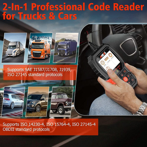 ANCEL HD601 Heavy Duty Truck Code Reader Full System OBD2 Diagnostic Scan Tool - Auto Lines Australia