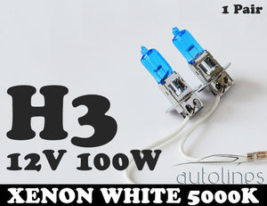 H3 12V 100W Xenon White 5000K Light Fog Car Headlight Lamp Globes Bulbs LED HID