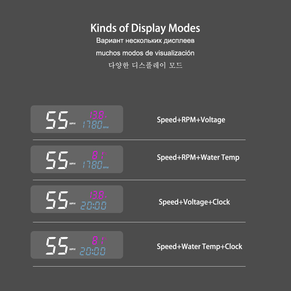 2023 Update Auto-Lift Mirror HUD MX30 Pro Large & Clear Font RPM Speed Projector