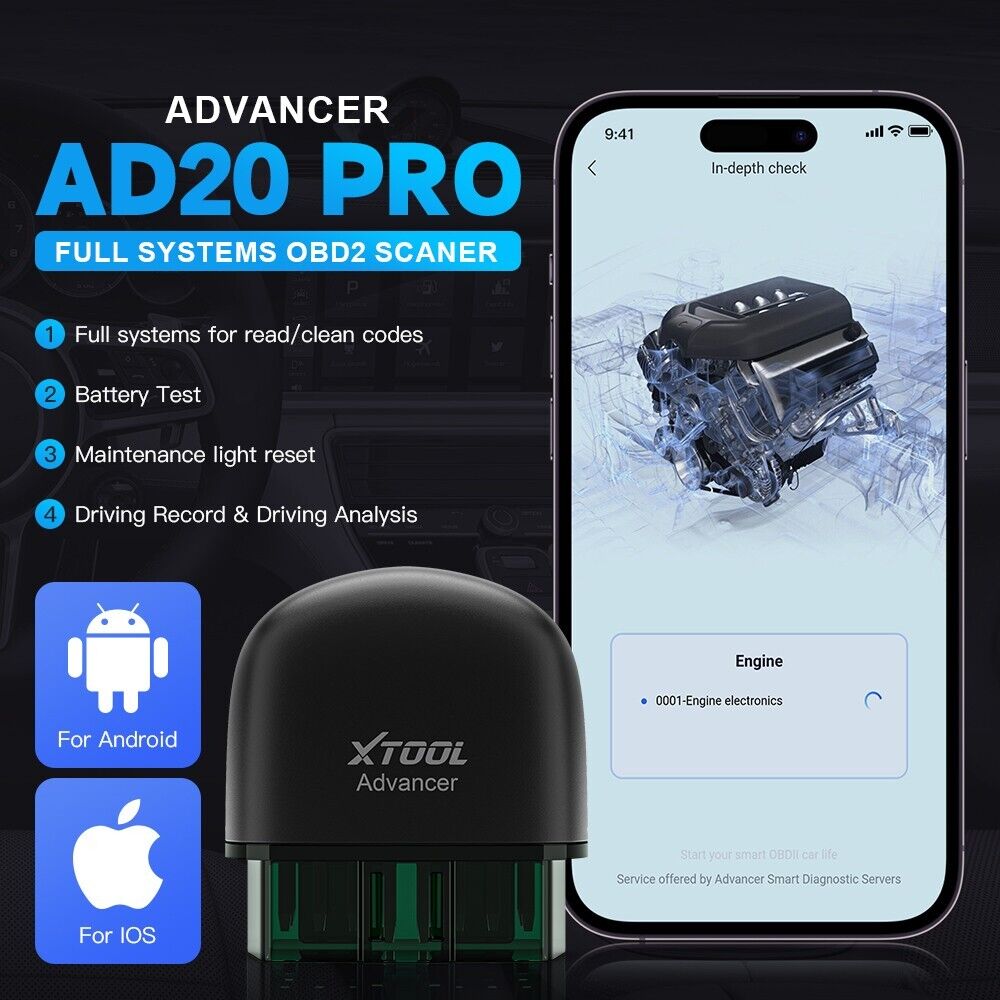 All AD20 PRO All Systems Diagnostic Bluetooth OBD2 Scanner Car  XTOOL Scan Tools Secondary image