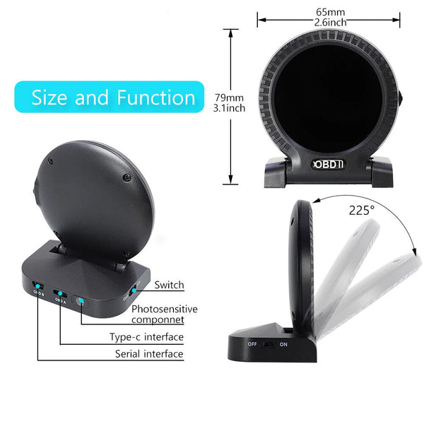 VJOYCAR V10 Car HUD OBD2 Scanner Smart Gauge Head Up Display Speed Monitoring