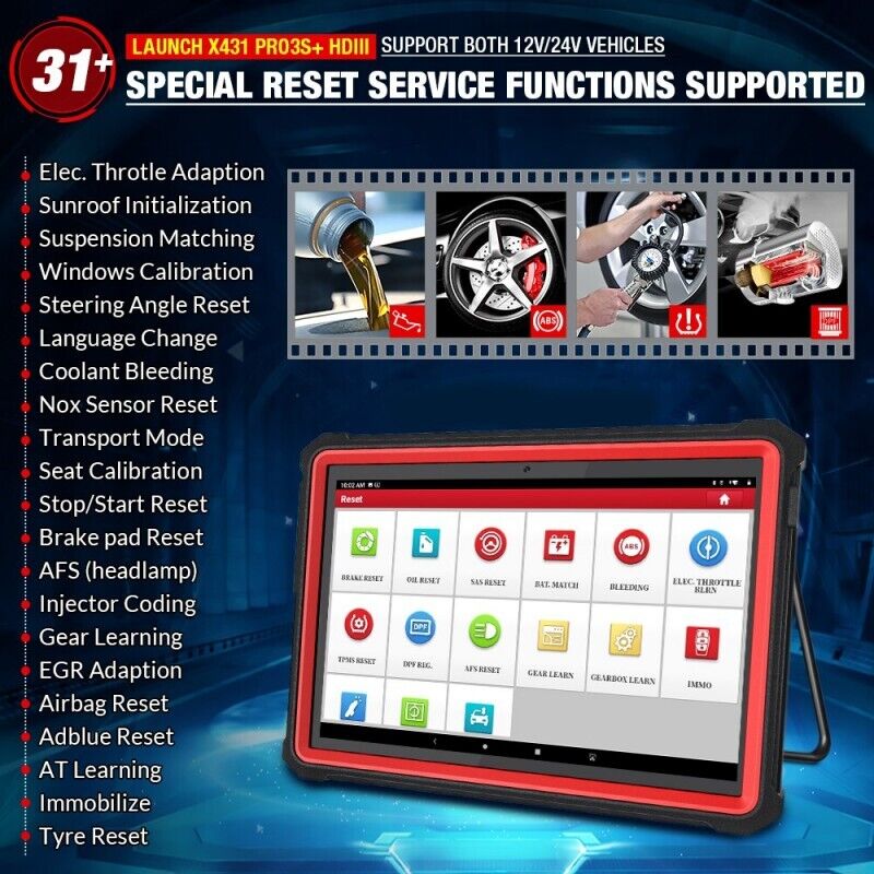LAUNCH X431 PRO3S+ HDIII 12V Car/24V Truck Full System Diagnostic Tools Obd OBD2 - Auto Lines Australia