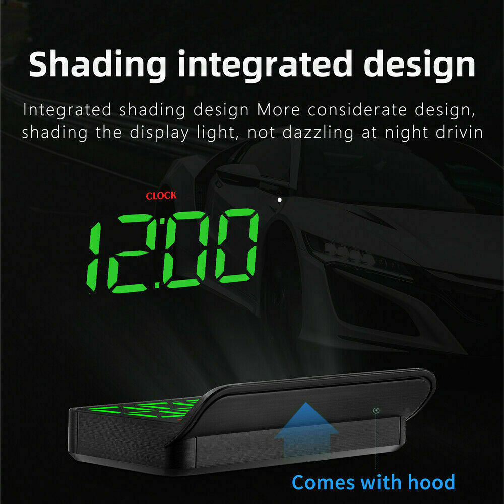HD Car HUD Head Up Display MPH/KM/h RPM Temp Speed Limit Alarm Digital Projector