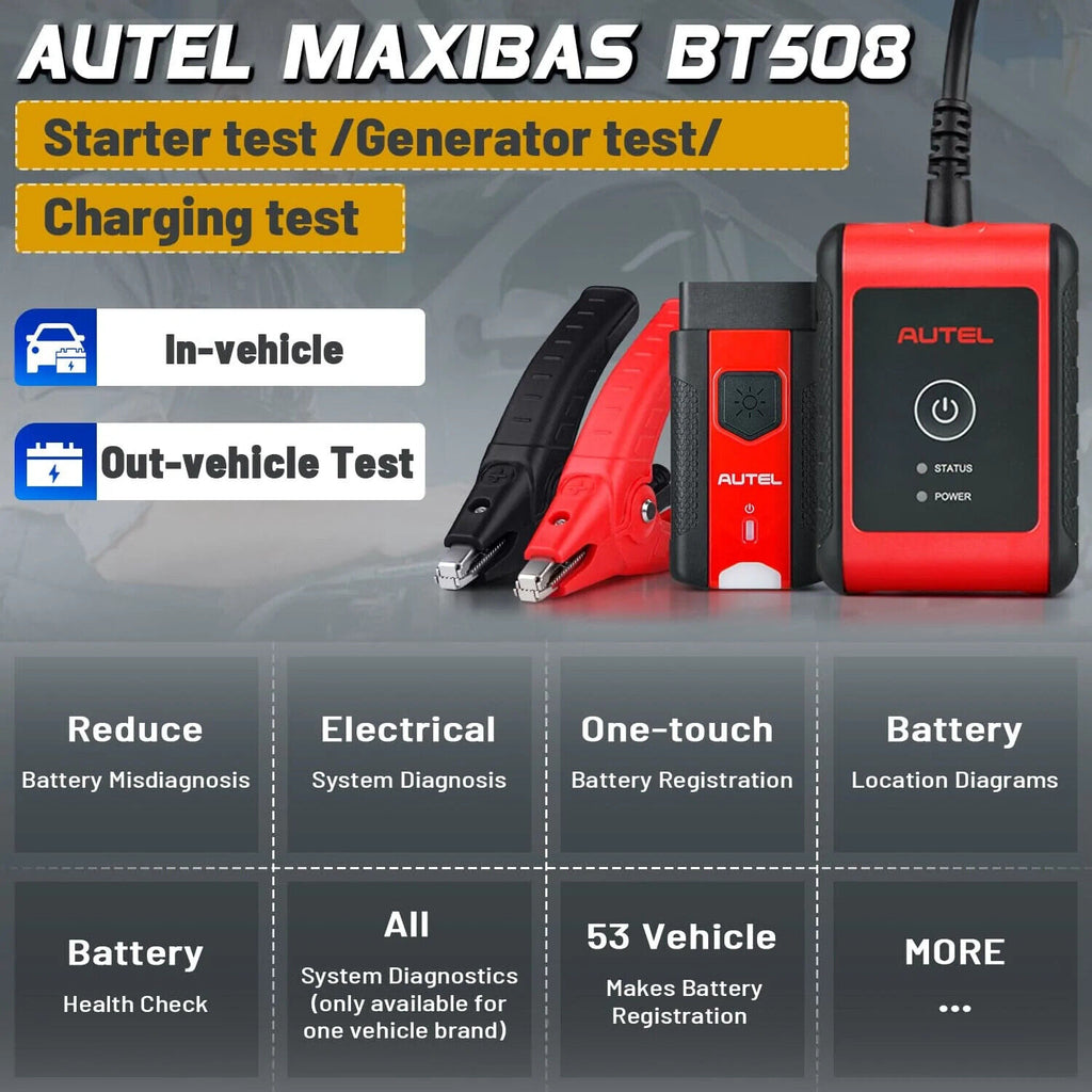 Autel MaxiBAS BT508Car Battery Tester,Automotive Cranking&Charging System Analyz