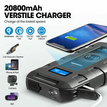 Load image into Gallery viewer, Portable Emergency Car Jump Starter Kit 12V 2000A Peak 20800mAh Battery Charger