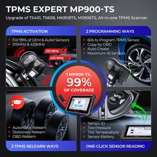 2024 Autel MaxiPRO MP900TS MP900 TS OBD2 Diagnostic Scanner TPMS Program Tools