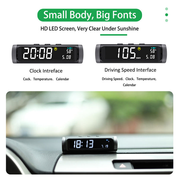 Updated Solar-powered GPS HUD S200 Wireless Digital Speedometer KMH MPH Electron - Auto Lines Australia