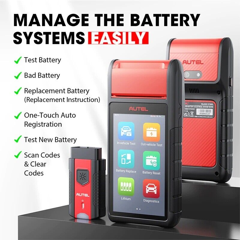 Autel MaxiBAS BT608E OBD2 Scanner 12V 100 3000CCA Battery Tester All System Tool