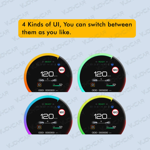 Fits Tesla HD LCD Dashboard HUD Screen Model 3 Digital Smart Gauge Speedometer