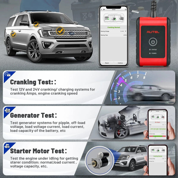 Autel MaxiBAS BT508Car Battery Tester,Automotive Cranking&Charging System Analyz
