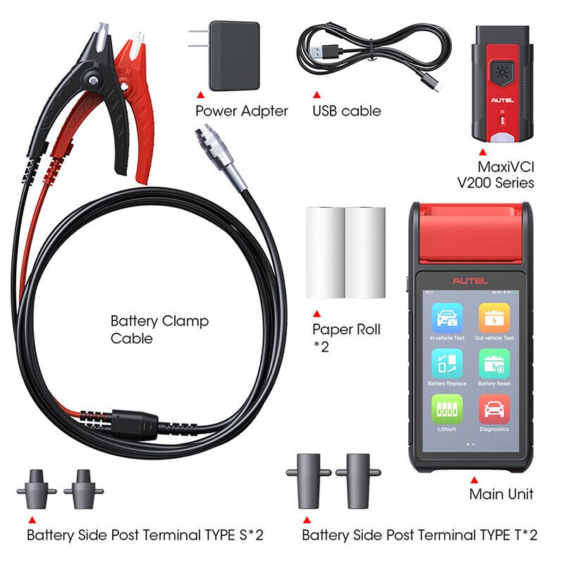 Autel MaxiBAS BT608E OBD2 Scanner built-in Thermal Printer Touchscreen Battery
