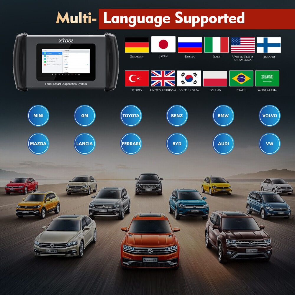 XTOOL InPlus IP508 OBD2 5 System Diagnostic Tools Car ABS SRS AT Engine Scanner - Auto Lines Australia