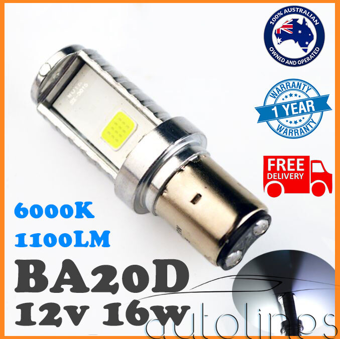 BA20D LED 1100LM 12V 80V 16W Motorbike Motorcycle Headlight Bulb