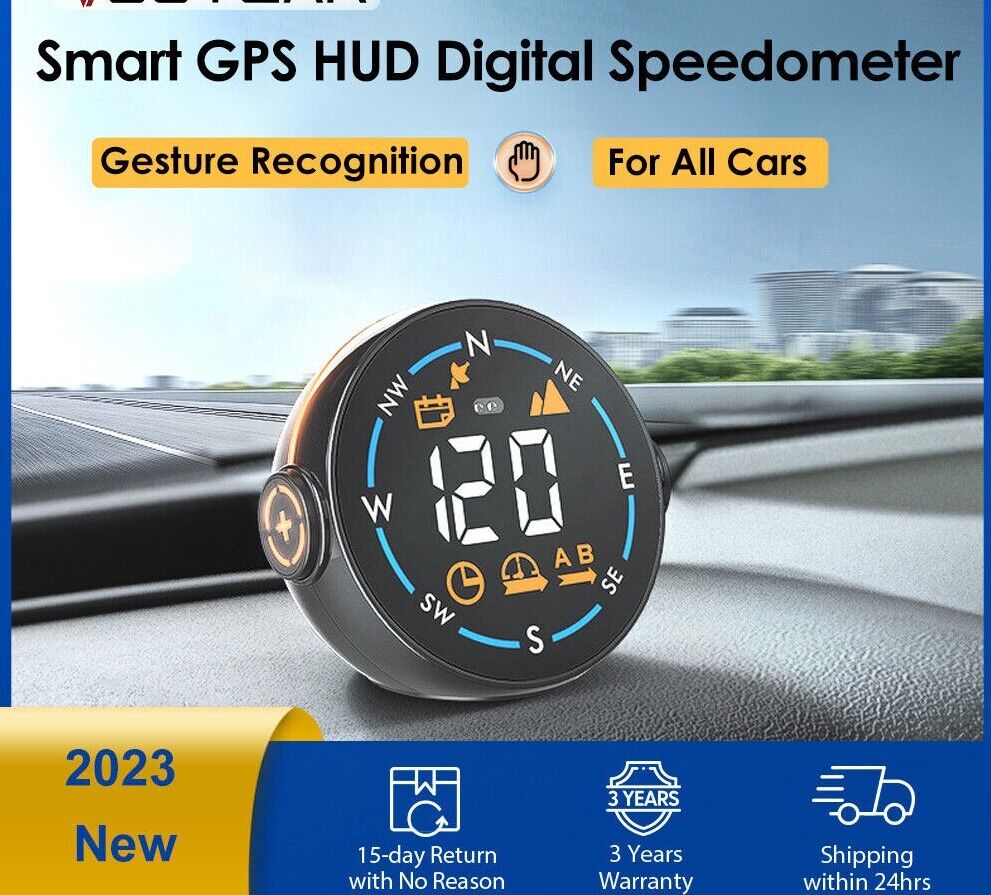 GPS HUD Gauge Speed Display Gesture Recognition Clock Altitude Display 2023 - Auto Lines Australia