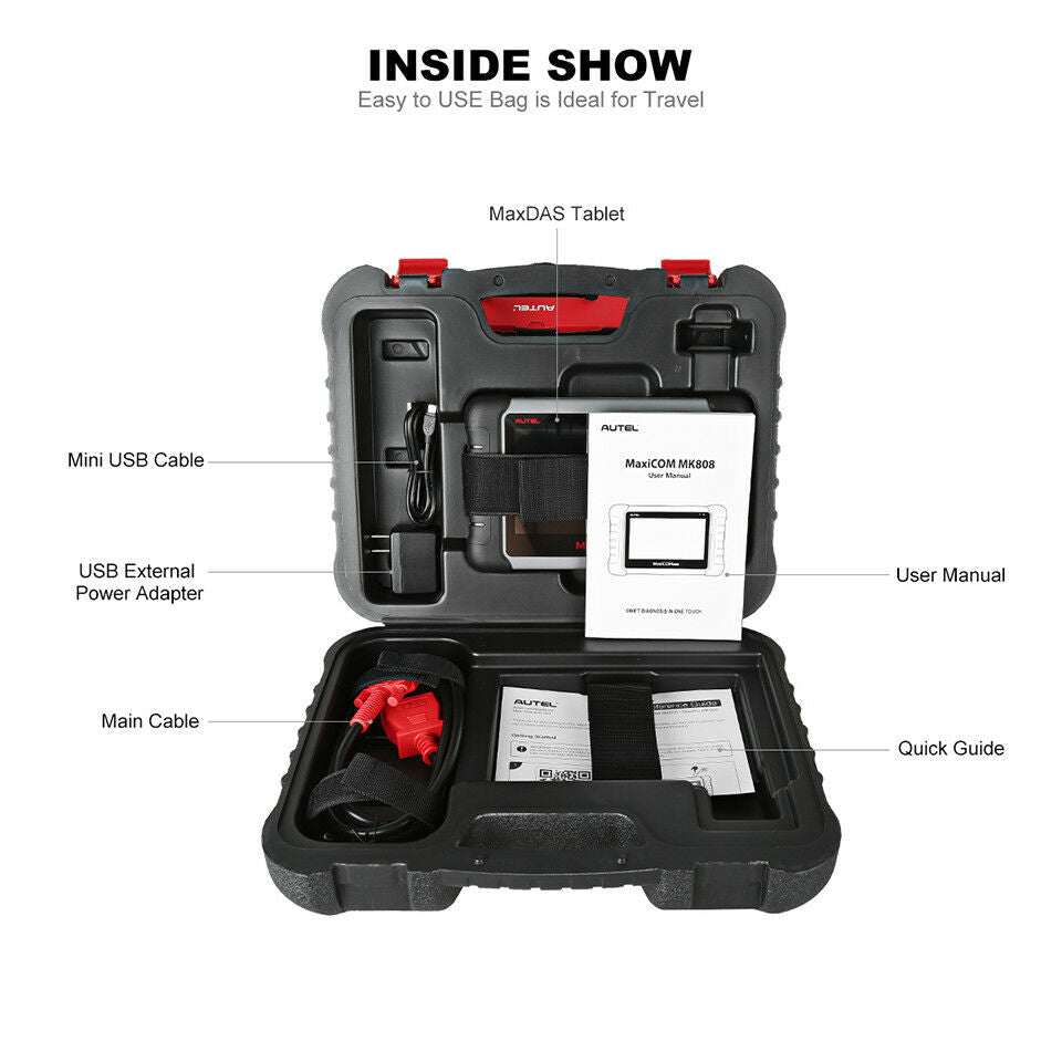 Special Order - Autel MaxiCOM MK808 OBD2 All System ECU Fault Code Reader Reset Diagnostic Scan Tool Key IMMO Coding MX808 DPF SRS ABS SRS SAS EPB BMS - AU VERSION