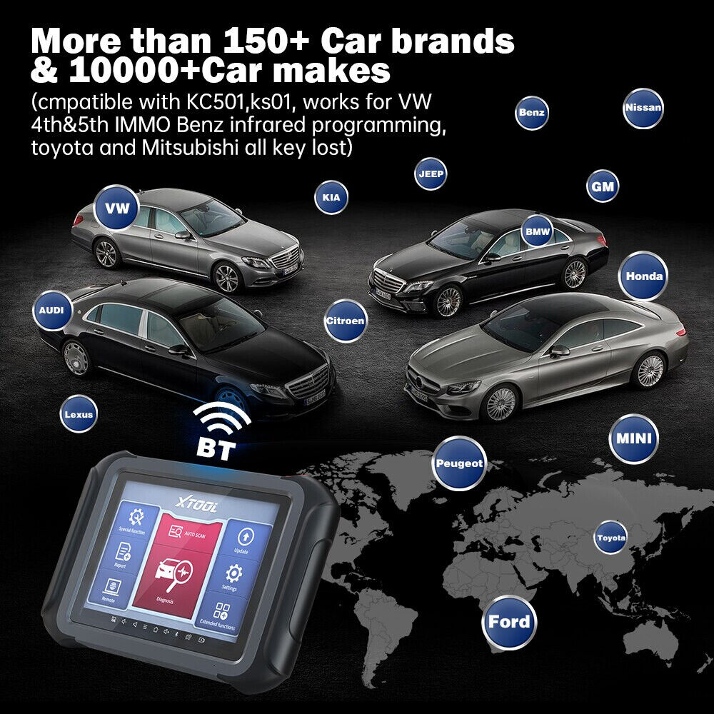 XTOOL D9 Automotive Scan Tool Topology Map Bi-Directional Control ECU Coding Full Diagnostics & 31+ Resets Support DoIP & CAN FD