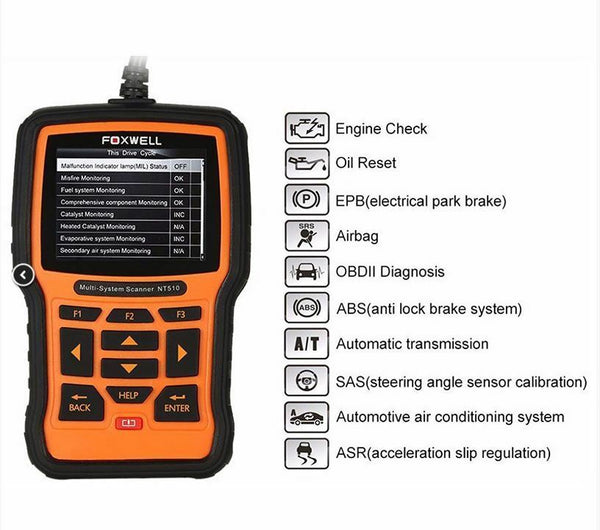 FOXWELL NT510 OBD2 Fault Code Reader Reset Diagnostic  Scan Tool Fits INFINITI