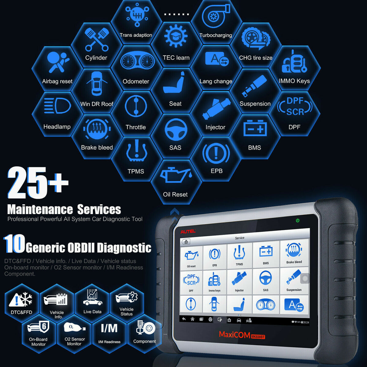 Autel MK808 BT Car Diagnostic Scan Tool - Auto Lines Australia