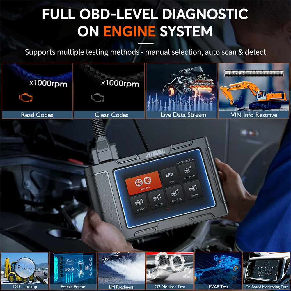 Efd Risit ANCEL HD3600 Construction Machinery Scan Tool DPF Reset Full System ...