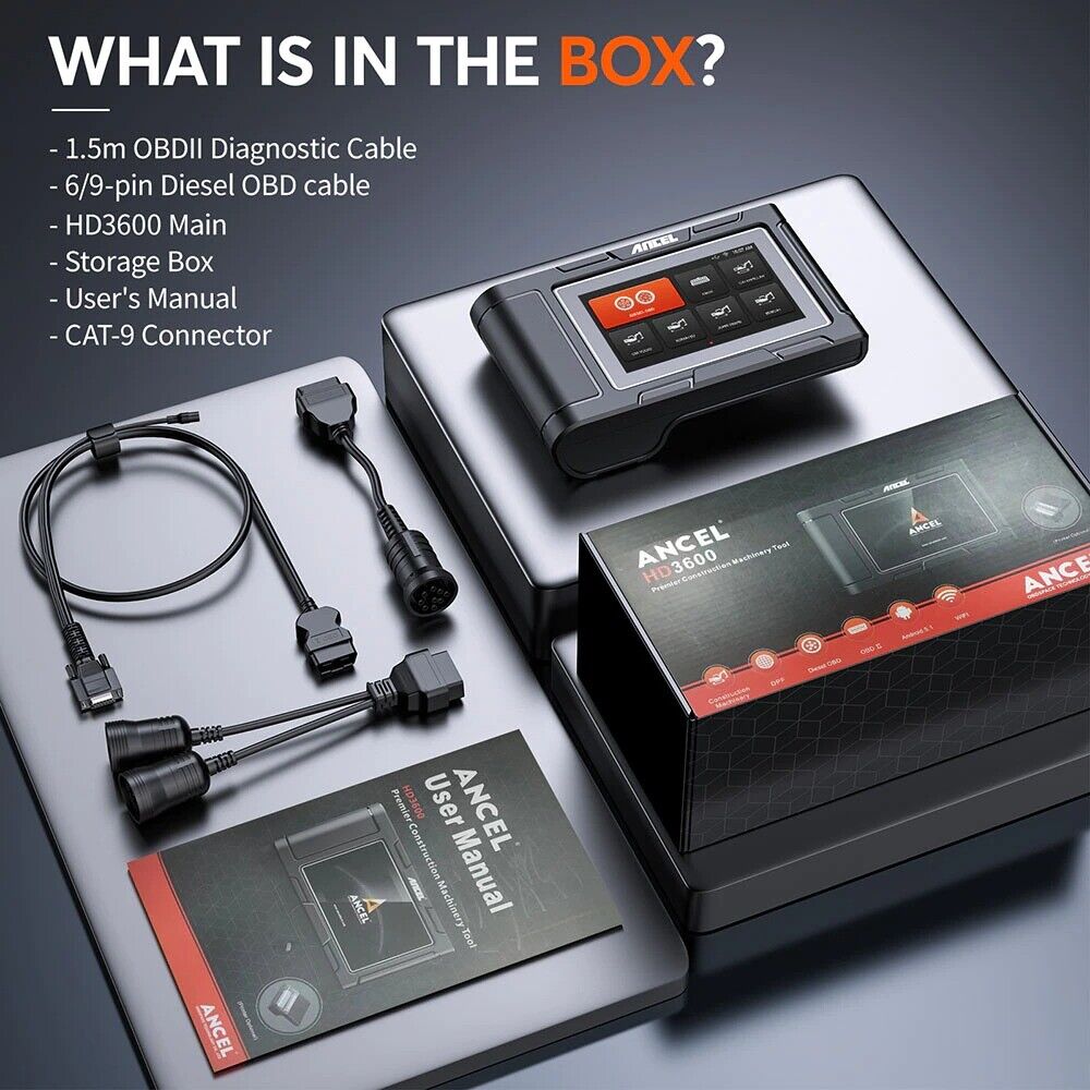 ANCEL HD3600 Construction Machinery Full System Heavy Duty Truck Scanner Tools