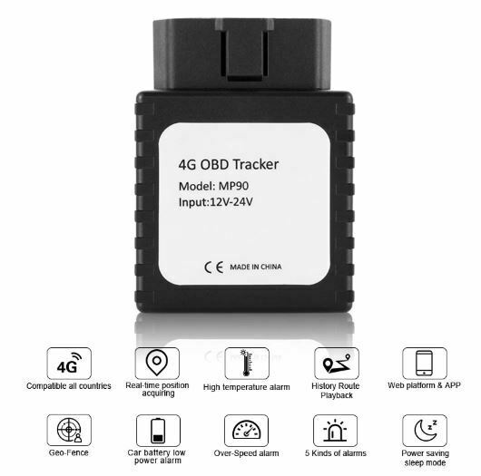 4G OBD2 GPS Mini Tracker Live Realtime Vehicle Car Spy OBDII Tracking Device