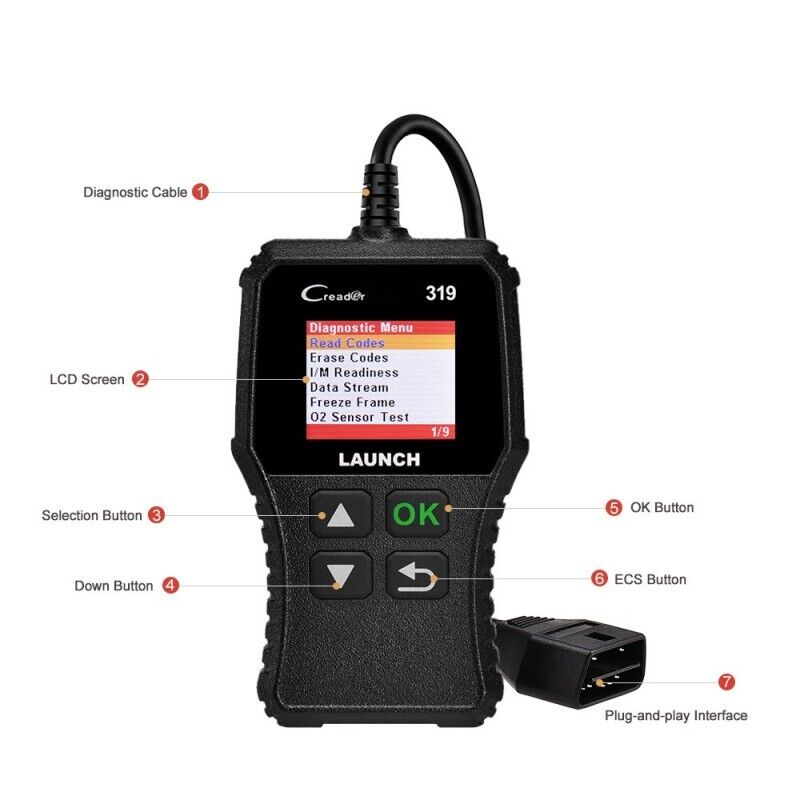 LAUNCH X431 Creader 319 CR319 obd2 auto code reader car diagnostic scanner tool - Auto Lines Australia