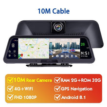 Load image into Gallery viewer, HUD Navigation 10&#39; DashCam 4G WIFI GPS Tracking System ADAS Car DVR Mirror