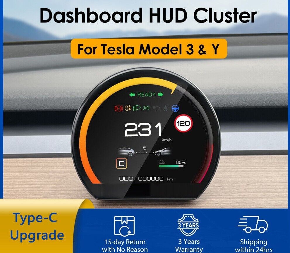 2023 New Model Y Accessories HD LCD Dashboard HUD Screen Model 3 Secondary image