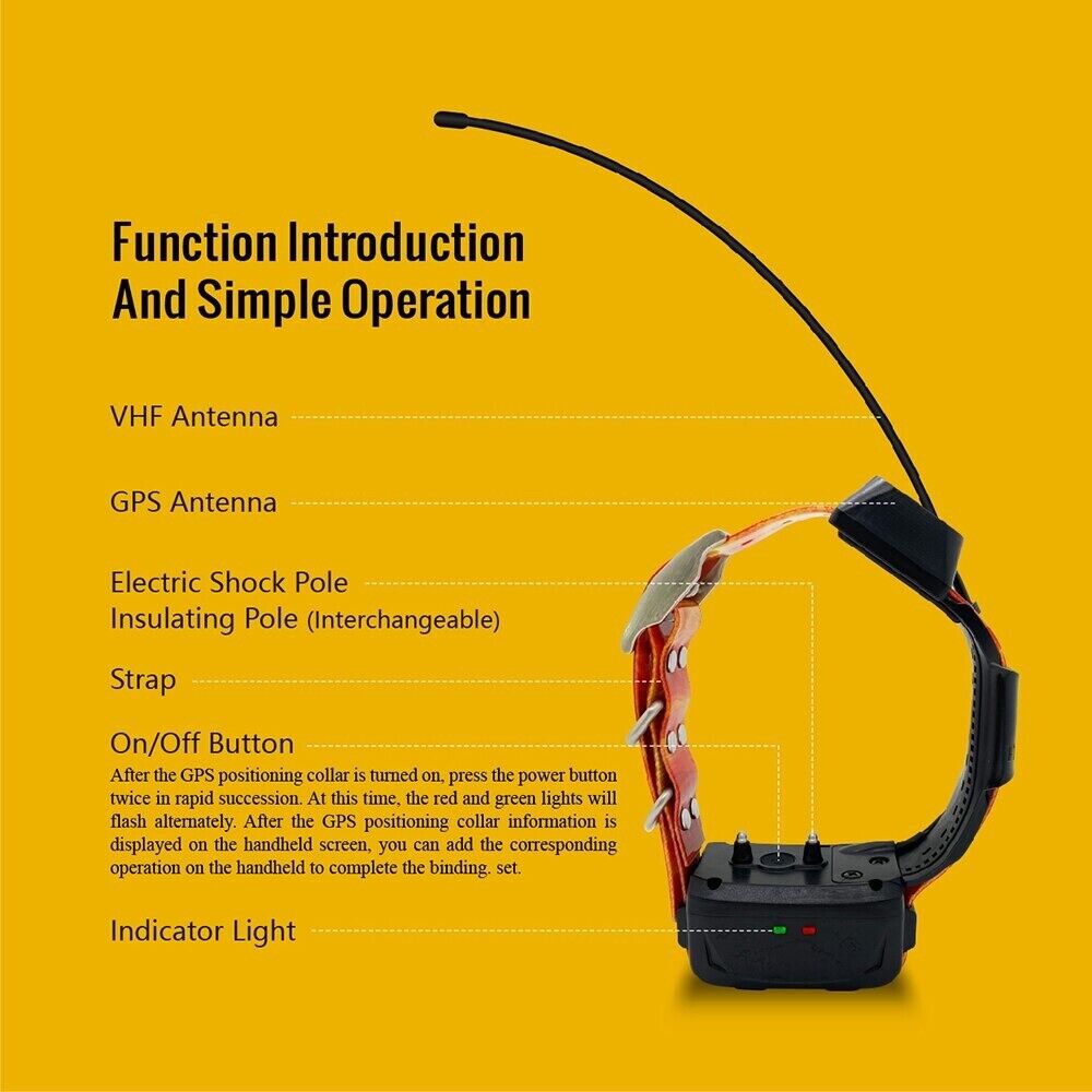 Vjoycar New IP68 Waterproof Dog GPS Tracker Collar for Hunting Without Sim Card Secondary image