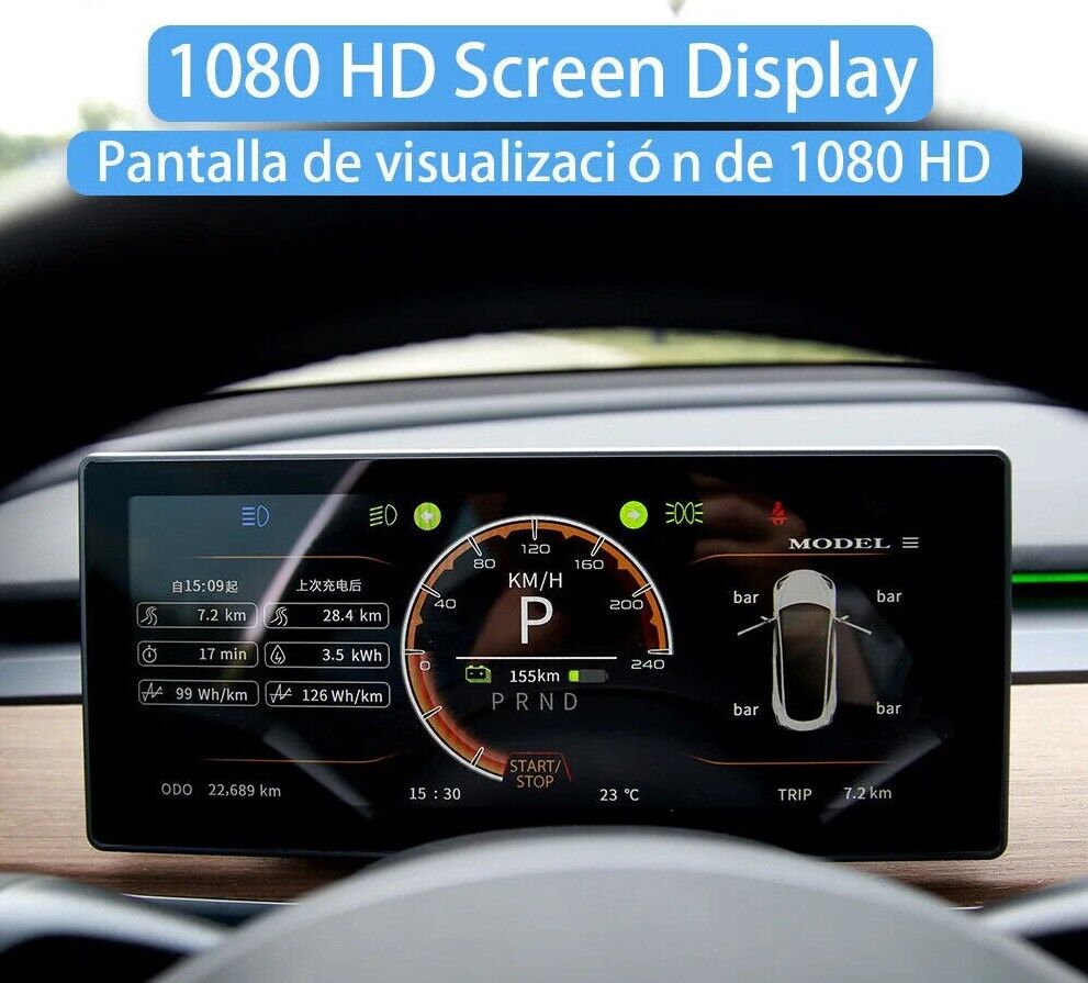 Digital HUD for Tesla Model 3 Performance On-board Computer LCD Displa ...