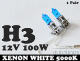 H3 12V 100W Xenon White 5000k Halogen Fog Car Headlight Lamp Globes Bulbs HID