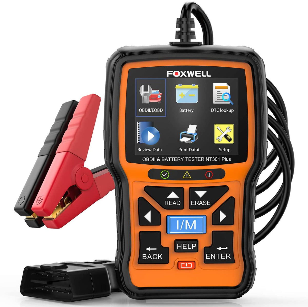 FOXWELL NT301 Plus CAR OBDII/EOBD Code Reader Scanner & 12V Battery Check Tester Main image