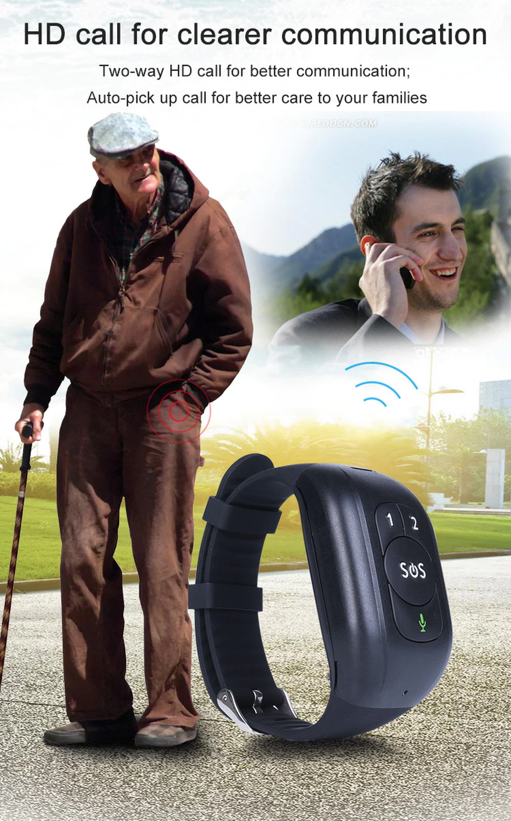 4G GPS Elderly/Senior Smart Bracelet Watch Tracker Blood Pressure - Auto Lines Australia