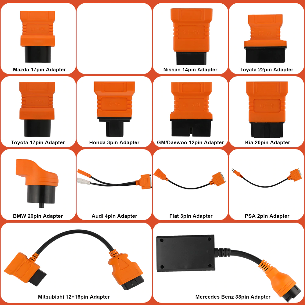 FOXWELL / AUTEL / LAUNCH OBD1 TO OBD2 OBDII Cable Adapter Kit Connector Set