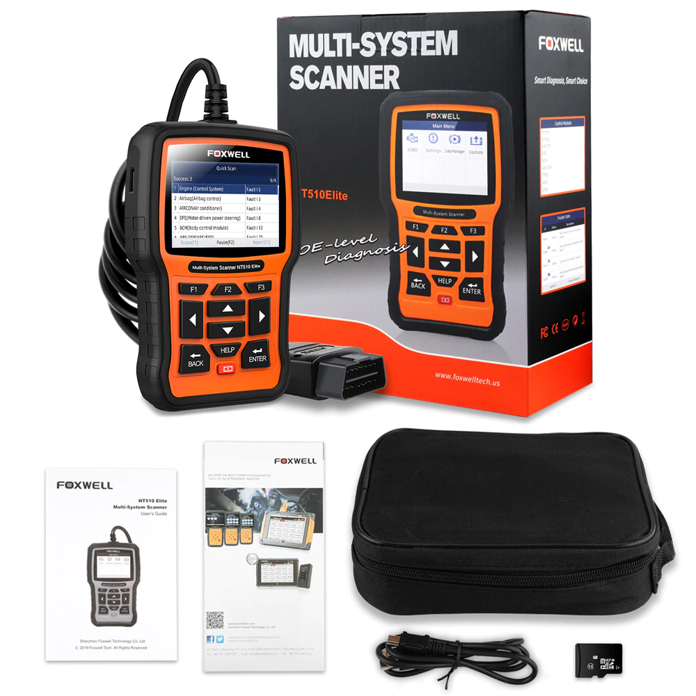 FOXWELL NT510 Full System OBD2 Auto Fault Code Reader Reset Diagnostic Scan Tool Suitable For TOYOTA