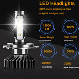 H9 100W 12000LM LED Canbus EMC Headlight Kit Globe Bulbs 6500K White